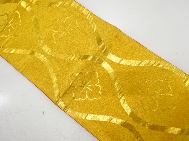 JAPANESE KIMONO / ANTIQUE OBI FOR KIDS / SILK / WOVEN FLOWER TATEWAKU PATTERN